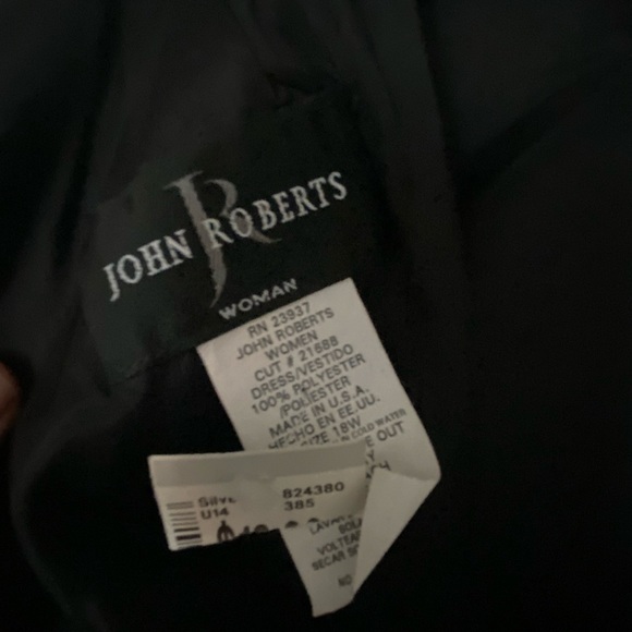 Vintage John Roberts Dress Women’s Size 18W NWT Black‎ Rose Print - Picture 8 of 12